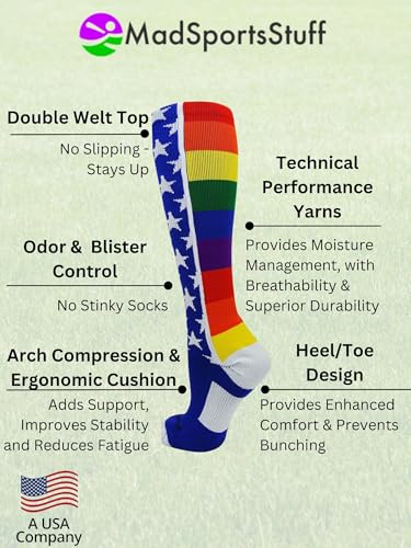 MadSportsStuff Rainbow Pride Over the Calf Socks2