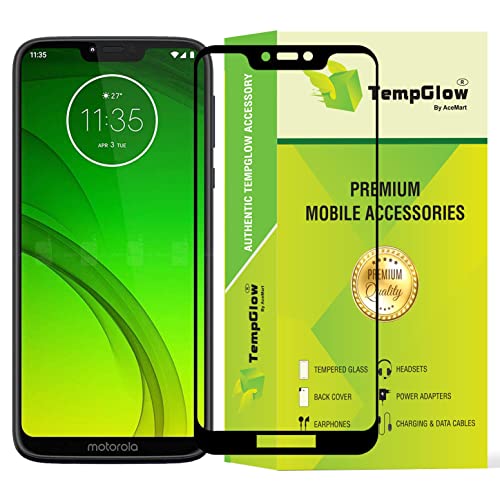 Image of Screen Protector for Motorola Moto G7 Power / G7 Pro (Black) Tempered Glass Edge-to-Edge 6D Screen Guard With Installation Kit