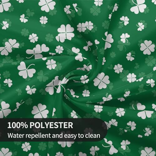 Image of St Patricks Day Tablecloth 60x60 Inch Round Shamrock Table Cover Waterproof Wipeable for Kitchen Restaurant Home Parties Holiday Party Decor