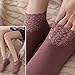 Deliberath Fashion Lace Warmer Socks,Autumn and Winter Lace Warmer Socks,Fall Winter Ruffle Non Slip Ankle Sock (Green)