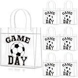 Wesnoy 20 Pcs Soccer Goodie Bags Soccer Gameday Goodie Gifts Bags with Handles Reusable Sport Themed Treat Boxes for Candy Birthday Party Supplies 8 x 8 x 3.15''