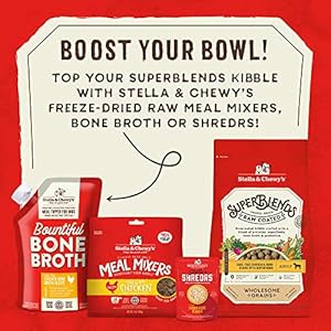 Stella & Chewy’s SuperBlends Uncooked Coated Healthful Grains Cage-Free Rooster & Duck Recipe with Superfoods, 3.5 lb. Bag