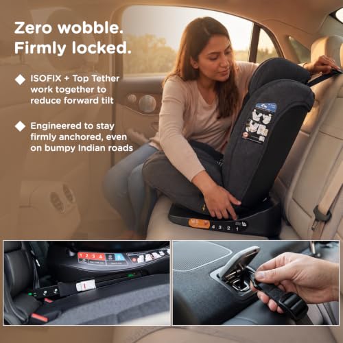 Image of Mee Mee Cruise Care Baby Car Seat for Newborn & Toddler (0-10 Years), Up to 40kg, 5-Point Safety Harness, Adjustable Headrest - Grey