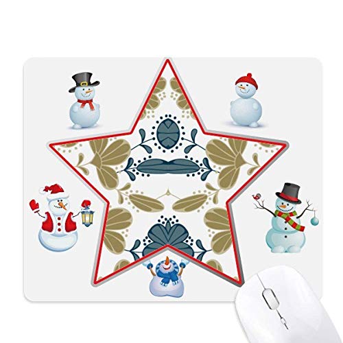 Tapis de souris bonhomme de neige floral pour un espace de travail cosy