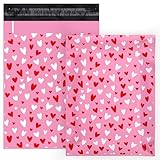 JarThenaAMCS 100Pcs Valentine's Day Heart Poly Mailers 10 x 13 Inch Pink Red Packaging Bags Self Seal Mailing Envelope Bags For Small Business Boutique Clothing