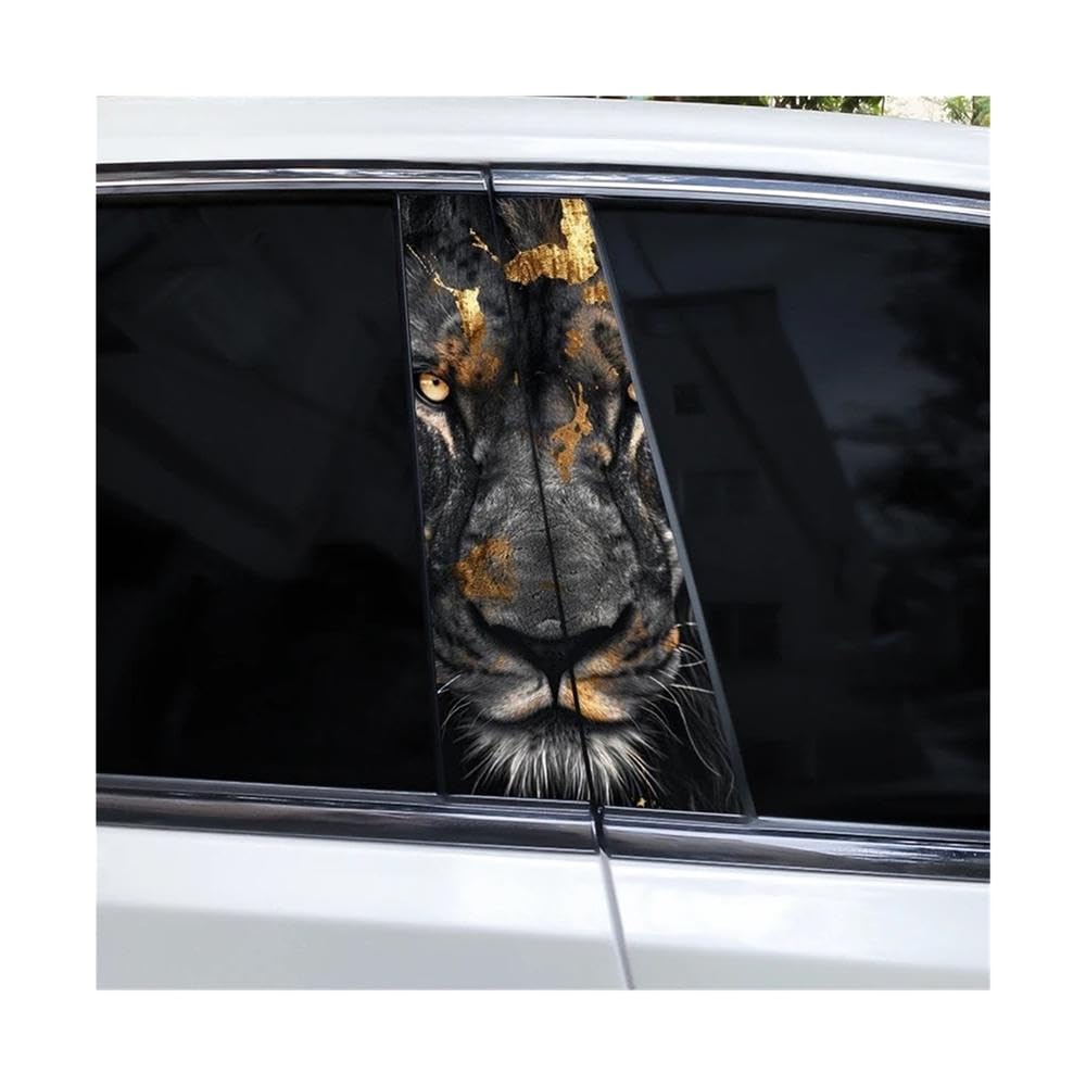 Bertdcx E Animal Lion Car Sticker Car B Pillar Waterproof Decal Diy Animal Auto Parts(E)