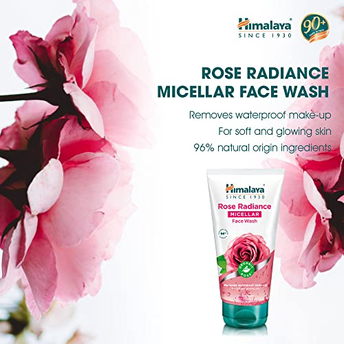 Himalaya Rozświetlający, Micelarny Żel Do Mycia Twarzy z Organiczną Różą, Do Demakijażu Twarzy, Dla Miękkiej i Promiennej Skóry, 150Ml