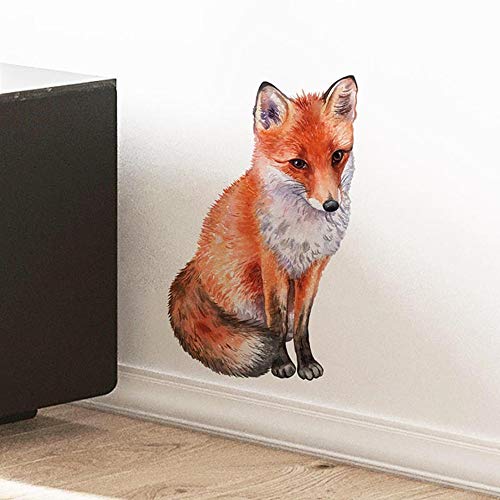 Rofarso Lifelike Lovely Cute Red Fox Animal Vinyl Wall Stickers Removable Wall Decals Art Decorations Decor For Nursery Baby Bedroom Playroom Living Room Murals #TOP4