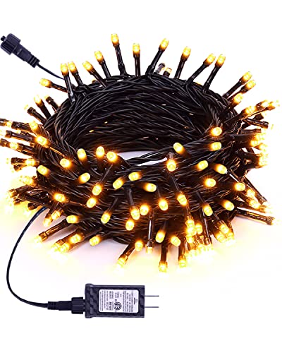 Flacchi Warm White 100 Ft 300 LED Christmas Lights 8 Modes Timer Function Low Voltage Indoor & Outdoor Mini String Lights for Holiday, Christmas Decor, Garden, Party, Xmas Decorations