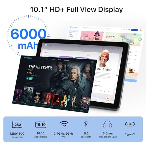 UMIDIGI G3 Tab Ultra 10.1" Tablet, Android 13 Tablet with Helio G99 Processor, 16(8+8) GB&128GB Storage(Expand to 1TB), Dual Camera 8MP, 2.4G/5G WiFi&Bluetooth 5.2, 6000mAh, Support 4G LTE,GPS 6 UMIDIGI G3 Tab Ultra 10.1" Tablet, Android 13 Tablet with Helio G99 Processor, 16(8+8) GB&128GB Storage(Expand to 1TB), Dual Camera 8MP, 2.4G/5G WiFi&Bluetooth 5.2, 6000mAh, Support 4G LTE,GPS - Image 4