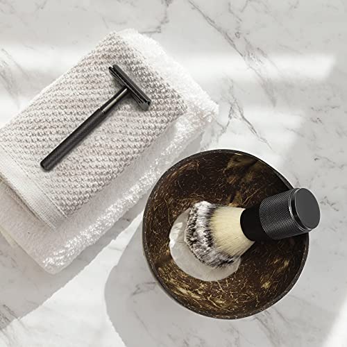 Synthetic Shaving Brush Black | Best Ingrown Hair Treatment | Wet Shaving Brush Shave Brush| Shaving Brush Metal Handle | Your Razor Bump Treatment | Bambaw #TOP4