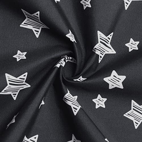Bassinet Sheet Waterproof 2 Pack, 33" X 17" Flexible For Different Cradle And Bassinet Mattress, Soft Breathable Universal Sheet For Rectangle, Oval, Hourglass Bassinet Mattress, Black Stars #TOP1
