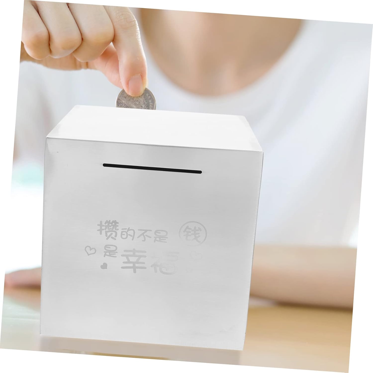 Cute Piggy Bank for Adults Savings Box Stainless Steel Money Bank for Boys