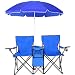 GoplusĀ® Portable Folding Picnic Double Chair W/umbrella Table Cooler Beach Camping Chair