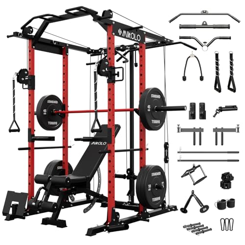 Mikolo K6 Power Cage, Power Rack with Cable Crossover System,
