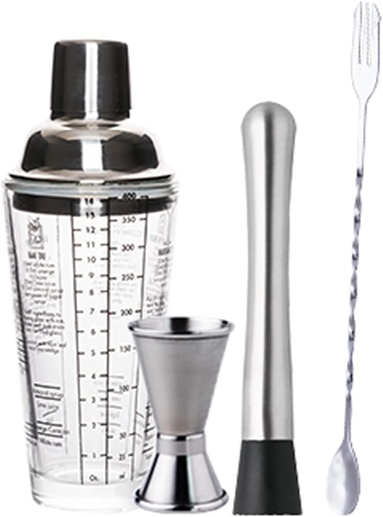 Coctelera Liudan 5 Piezas, Set de Bartender con Vidrio