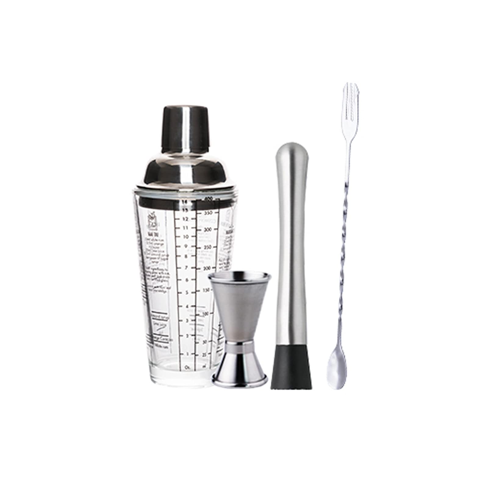 Juego de cóctel de 5 piezas con barware de cristal para noches de fiesta