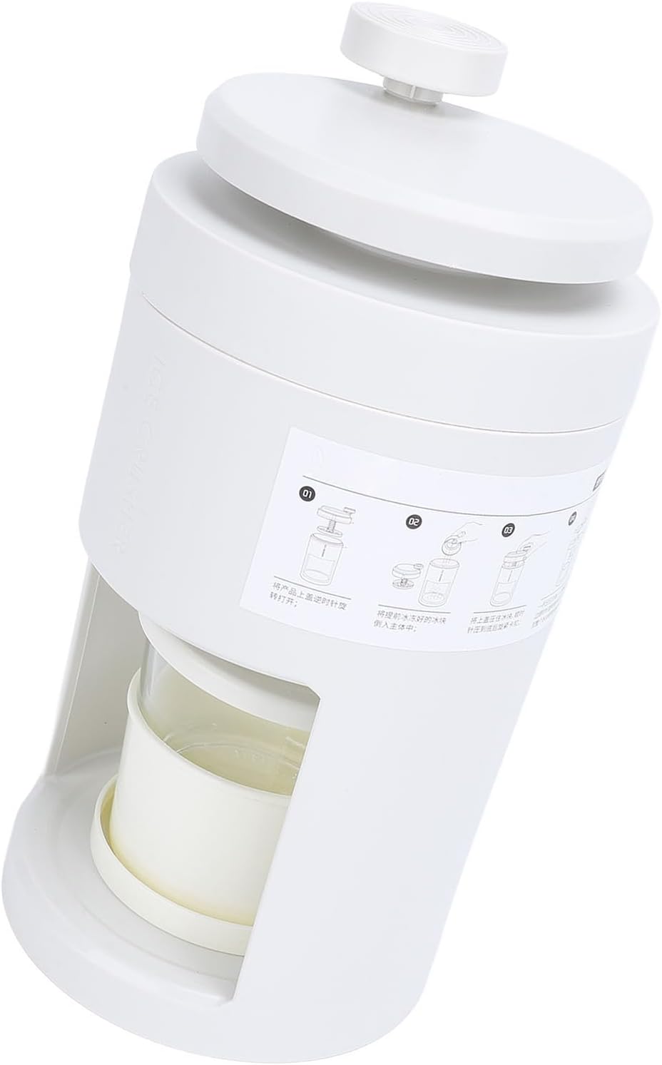 Manual Shaved Ice Machine with Glass Smoothie Cup, 40Cr13 Blade Ice Crusher, Compact Snow Cone Maker for Home Use - Energy Efficient Hand Crank, Easy Operation, Portable Design