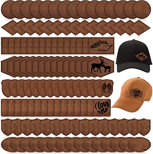 Amazon.com: Giegxin 120 Pieces Rustic Leatherette Hat Patches with 8 ...