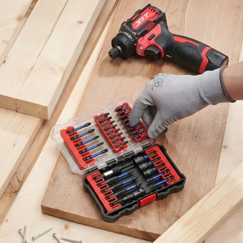 Image of JPT 31-Piece Impact Driver Bit Set | S2 Taiwan Steel Impact Rated Bits with Phillips, Torx, Hex & Nut Driver | Includes Bit Holder & Socket Adapter | For Drill & Impact Driver | Ultra Heavy Duty