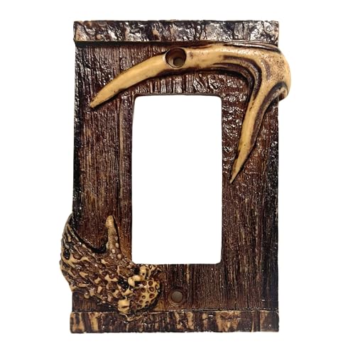 Placa decorativa para interruptor de luz basculante individual estilo cabaña rústica 2