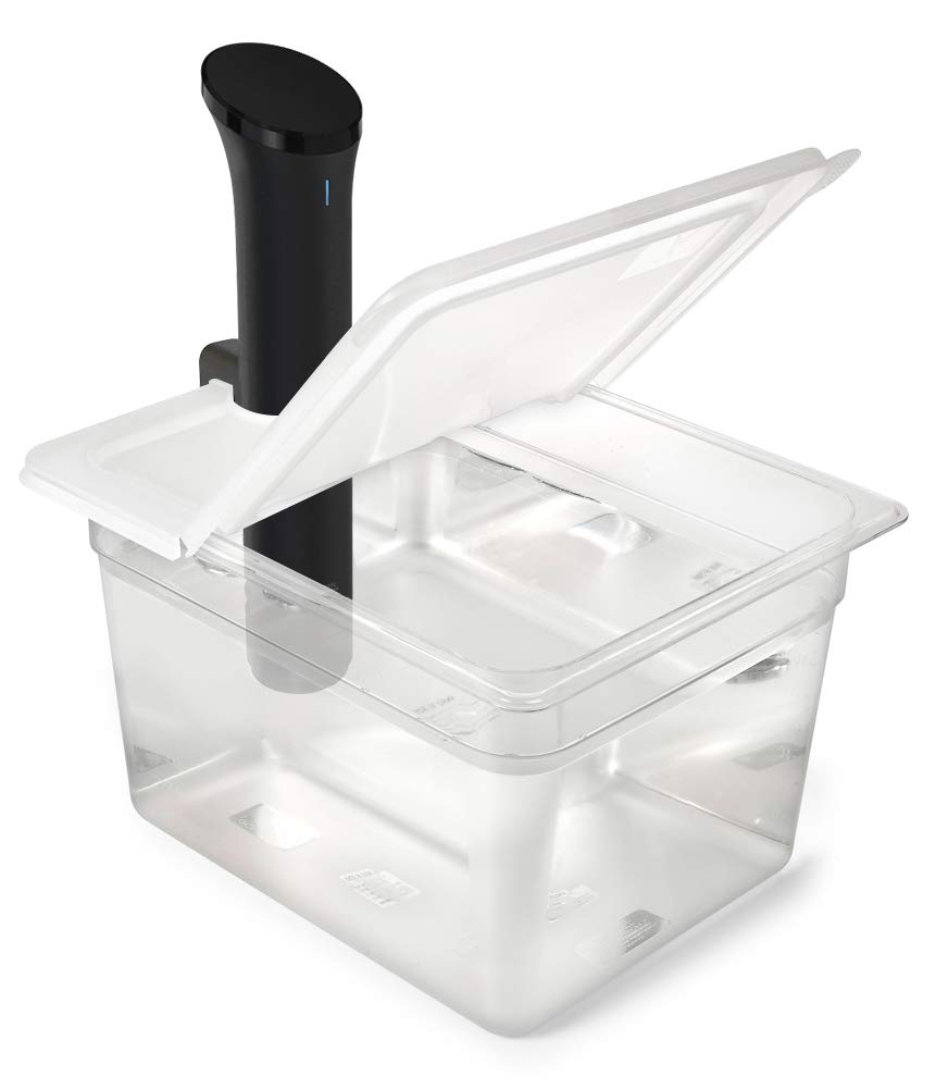 EVERIE Sous Vide Container 12 Quart EVC-12 with Collapsible Hinged Lid Compatible with Anova Nano or AN500-US00 or