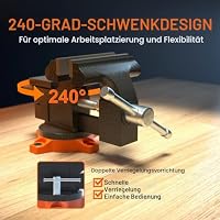 VEVOR Schraubstock, 115 mm Backenbreite, 240° Drehbar Sphäroguss Werkbankschraubstock 1,5-4,5cm Rohrspanndurchmesser Parallelschraubstock Ideal zum Schärfen Schleifen Schneiden usw. – Ansicht 5