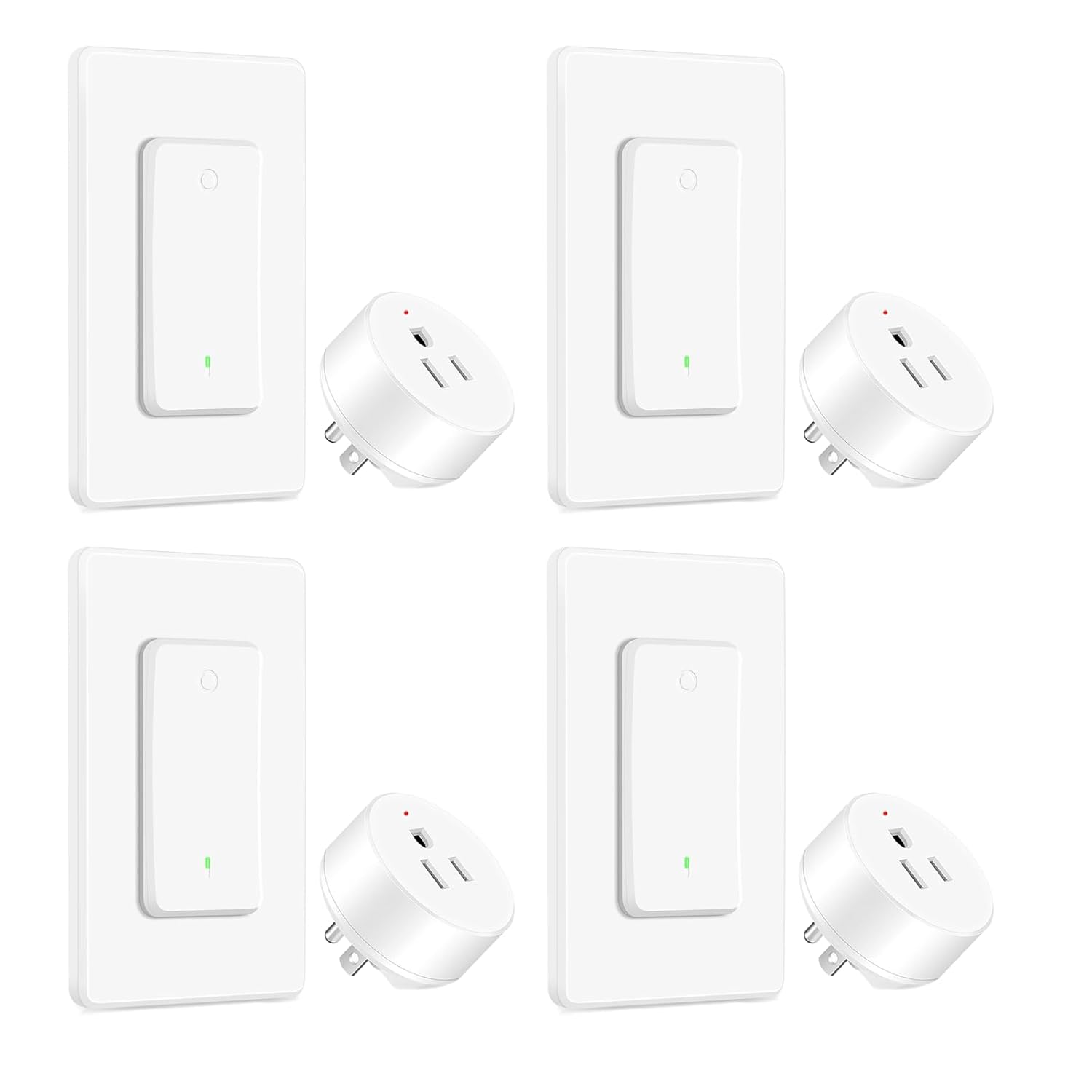Wireless Remote Control Outlet Plug,EGIZPY Remote Control Plug with Switch,Wireless Light Switch Wall Mounted,15A 1500W,500ft Range,No Wiring Needed,for Lights,Lamps,Fans,Household Appliances,4PK