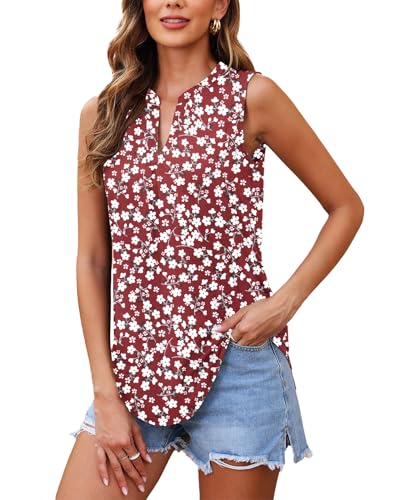 🌈Design confortevole: questo top estivo senza maniche da donna ha le splendide caratteristiche di una classica scollatura a V con pieghe sul davanti, orlo superiore e inferiore della coda della camicia, abbastanza lungo da coprire i glutei, lusinga qualsiasi tipo di corporatura. Il tessuto morbido e fluido ti rende liscio come la seta e delicato sulla pelle per tutto il giorno.