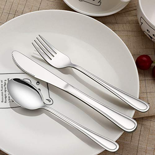 LIANYU 9-Piece Kids Silverware Set, Stainless Steel Toddler Utensils Flatware Set, Child Cutlery Tableware for 3, Include Knife Fork Spoon, Mirror Finished, Dishwasher Safe - Thumbnail 2