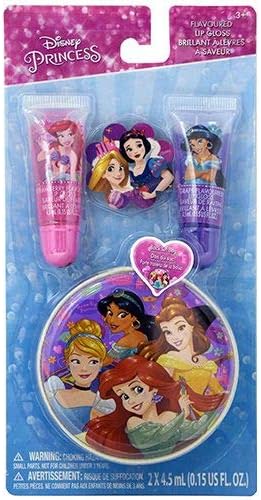 Townley Princess - Juego de brillos labiales con lata con cremallera