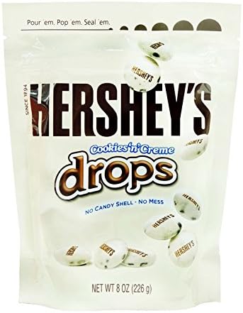 Product Of Hersheys , Cookies N Cream Drop - Pouches, Count 1 (8 oz ) - Chocolate Candy / Grab Varieties & Flavors
