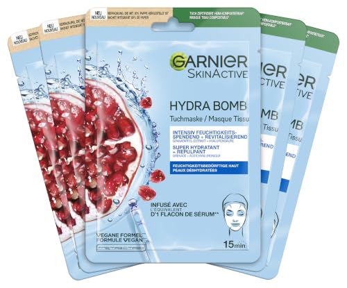 Garnier Tuchmasken-Set für trockene Haut, 5 x 28g – Ansicht 1