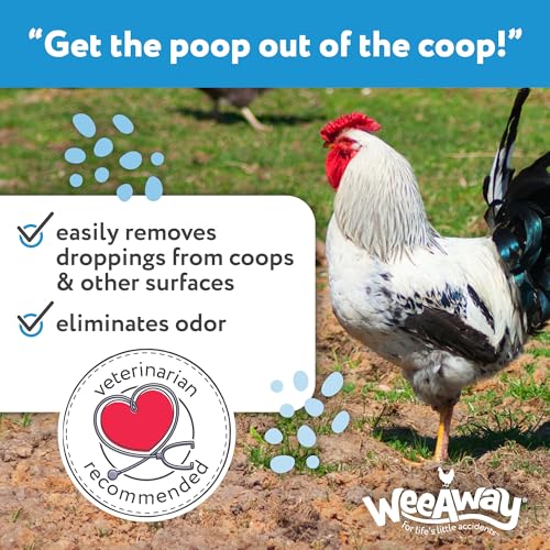 Image of Wee Away Chicken Coop Refresher & Droppings Remover for Chickens, Enzyme Cleaner for Bird Poop, Odor Eliminator for Outdoor Chicken Coops, Unscented, 1 Gallon
