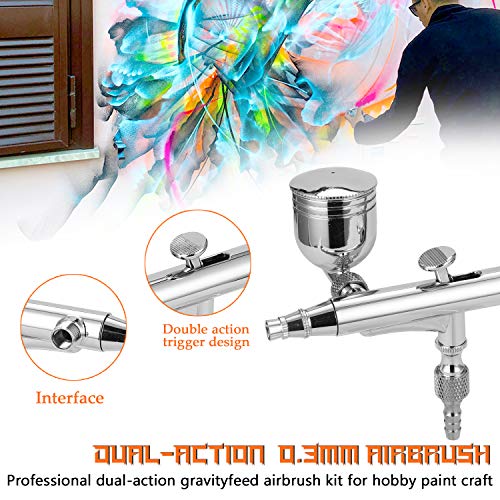 Conjunto profissional de aerógrafo T134 para modelagem de pintura artística com conta-gotas com adap