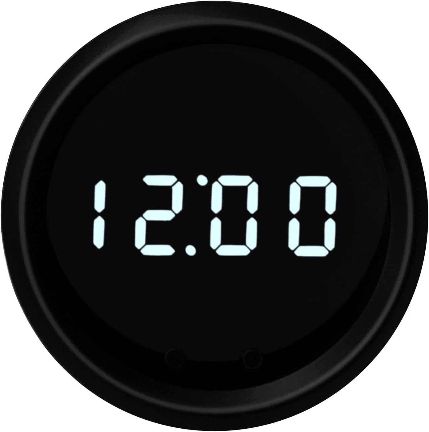 Intellitronix LED Digital Clock 2 1/16" programmable with 2 Push Buttons Black Bezel (White)