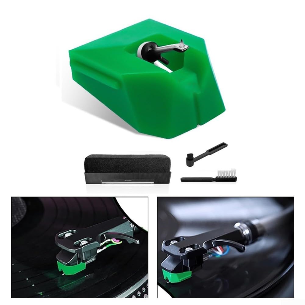 Aguja de repuesto para Audio-Technica AT-VMN95E, compatible con las series AT-LP120X y VM95, lápiz capacitivo de seguimiento preciso con herramientas de limpieza de discos