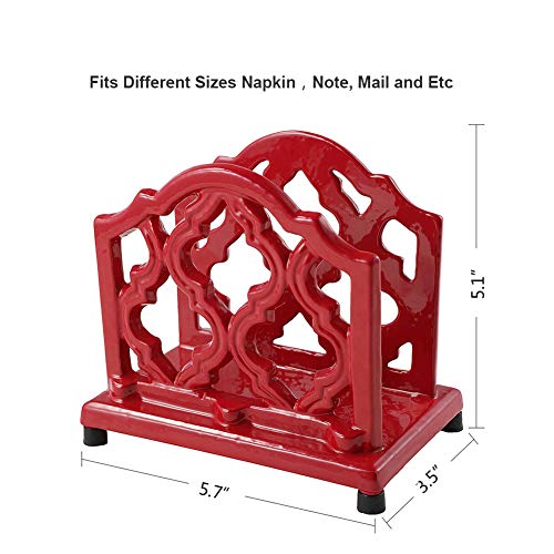 Jogreful GRF-P0206RD Vintage Metal Napkin Holder Red Cast Iron Napkin Holder Organizer thumb #5