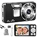 HERBYD Digitalkamera 4K Fotokamera 64MP Kamera Fotoapparat Tragbare Kompaktkamera mit 2,8" LCD Bildschirm, 18X Digitalzoom, 32GB SD Karte, 1 Schlüsselband für Kinder Teenager Anfänger (Schwarz)