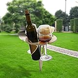 Mesa de vino de madera para playa, mesa de vino portátil al aire libre con plegable, mini mesa plegable, mesa plegable para exteriores, idea de regalo de vino, mesa de vino portátil para jardín de