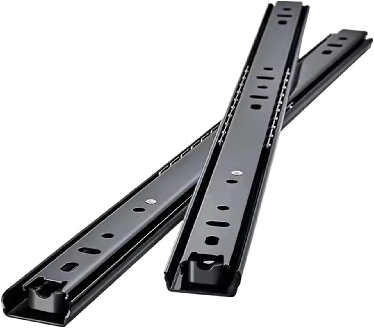 Drawer Rail 8~20Inch Cold Rolled Steel Slides Close Sliding Track Three-Section Cabinet Furniture Hardware(40cm 16inch Pair)