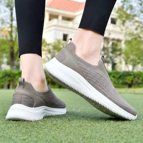 Image of TIOSEBON Women's Walking Tennis Shoes Knit Comfortable Slip on Breathable Mesh Lightweight Sneaker
