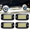 Nicoko 108 High-Power LEDs per Pod 4Pods Pure White Rock Lights Ultra-Bright Offroad Underglow Kit Advanced Heat Dissipation IP68 Waterproof for Truck, SUV, UTV, ATV, RZR