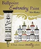 Aunt Martha's Ballpoint 8-Pack Embroidery Paint, Country Colors by Aunt Martha's