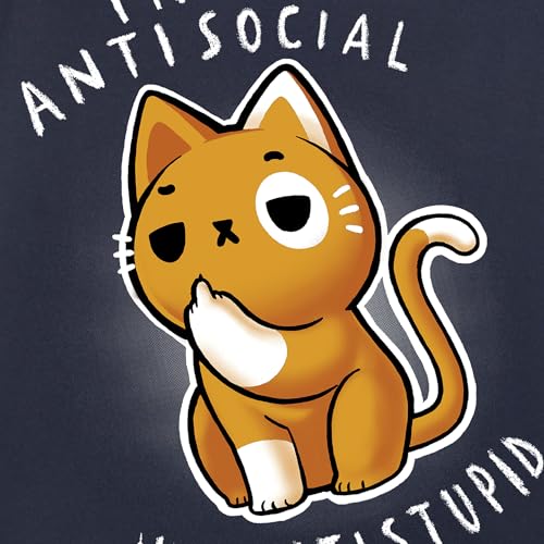 Pampling Camiseta de Manga Corta, 100% Algodón, Ropa Unisex para Hombre y Mujer, Serigrafiada con Cuello Redondo y Corte Recto, Color Azul (Antisocial, L)