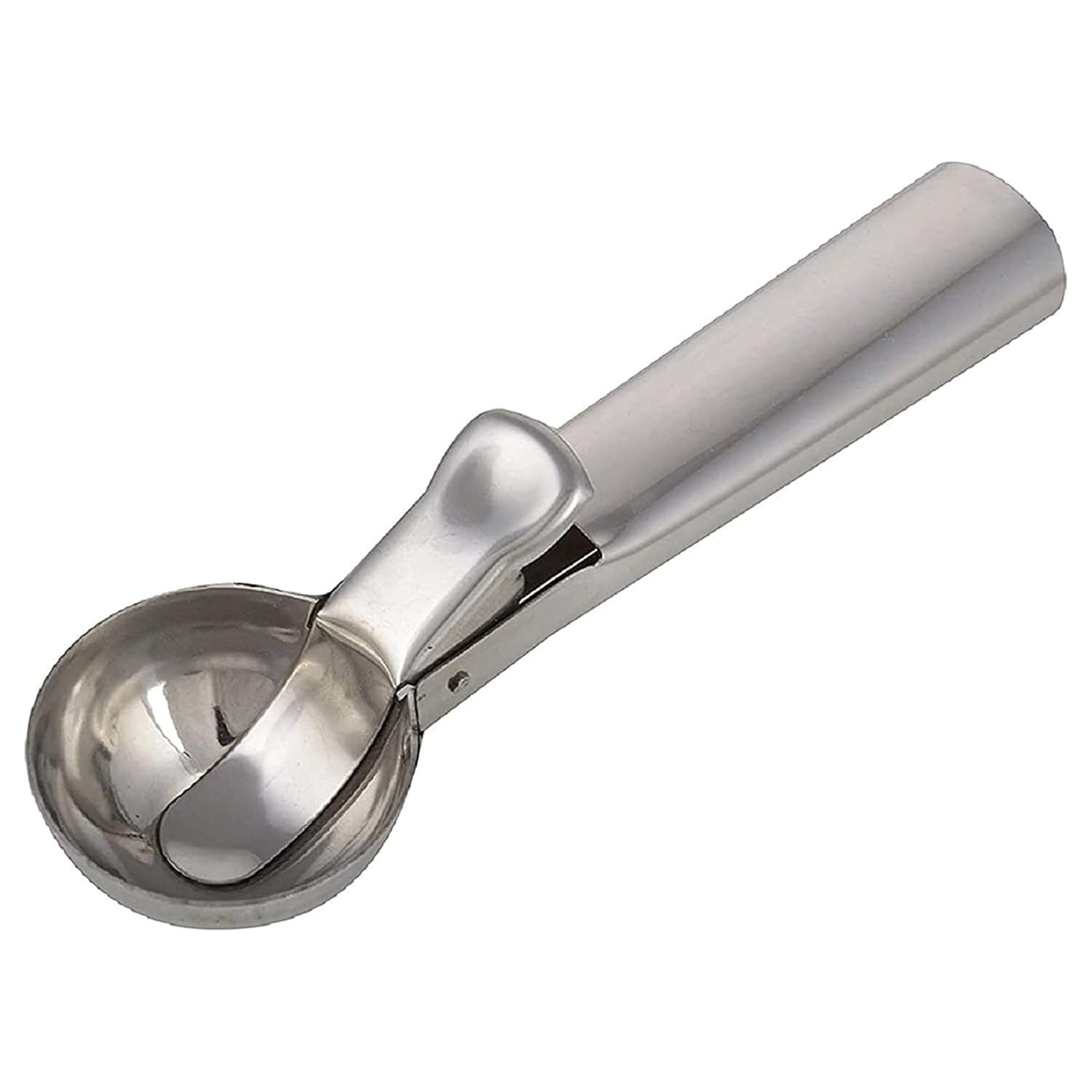 Kuber Industries Stainless Steel Spring/Trigger Ice Cream Scoop (Silver)-KUBMART2855