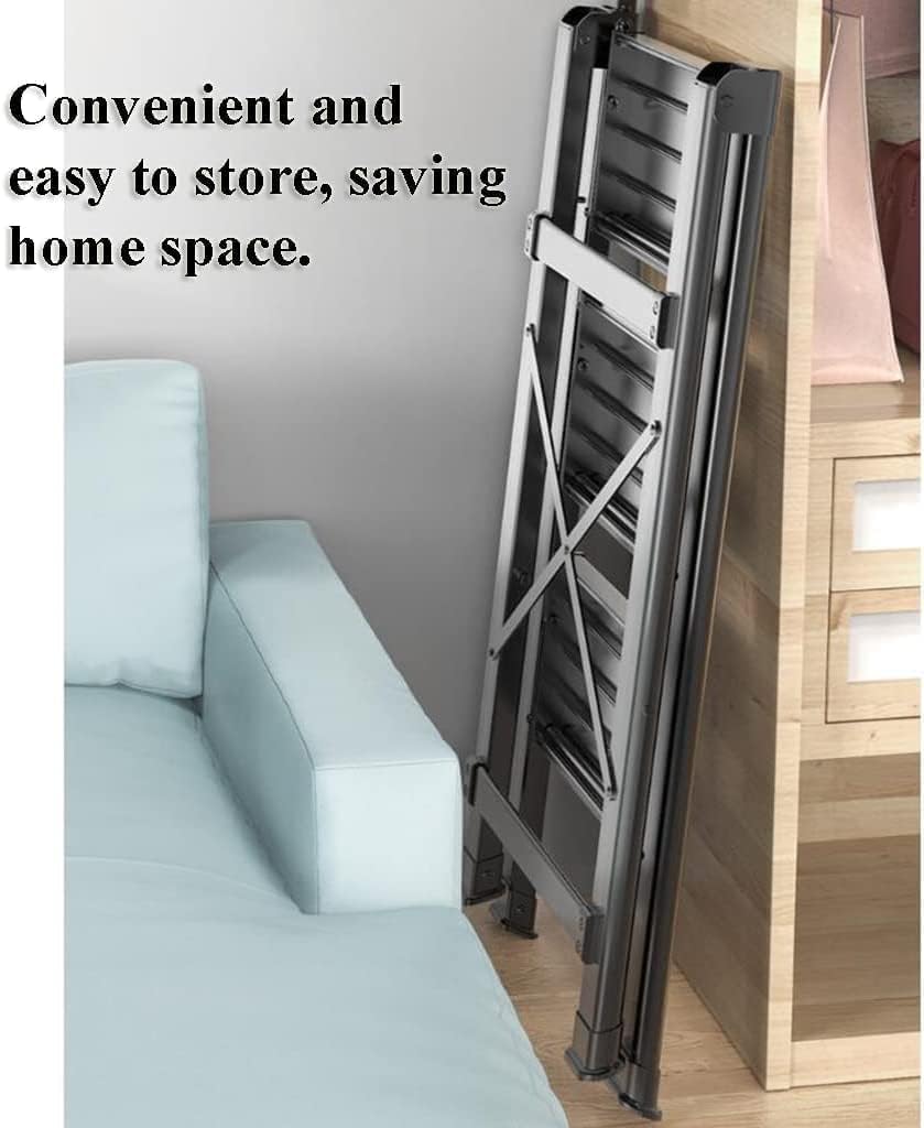 Step Ladder Folding Ladder Thickened Aluminum Alloy Telescoping Ladders, Step Ladders with Wide Pedals and Handrails Folding Ladder Telescopic Ladder(Color:Black,Size:5 Step)