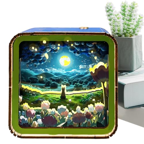 Puzzle en bois veilleuse de paysage décorative pour ambiance chaleureuse de chambre