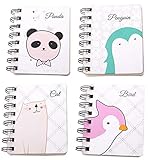 Yansanido 4 Pcs Super Mini Pocket Spiral Notebooks Blank NoteBooks 3.14 x4.13 Inch Memo Spiral Note...