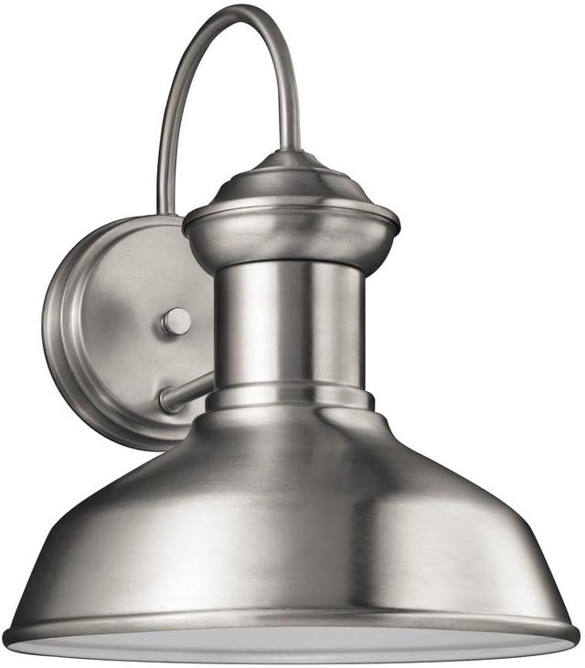 Sea Gull Lighting 8547701-04 Fredricksburg Small One Light Outdoor Wall Lantern, Satin Aluminum